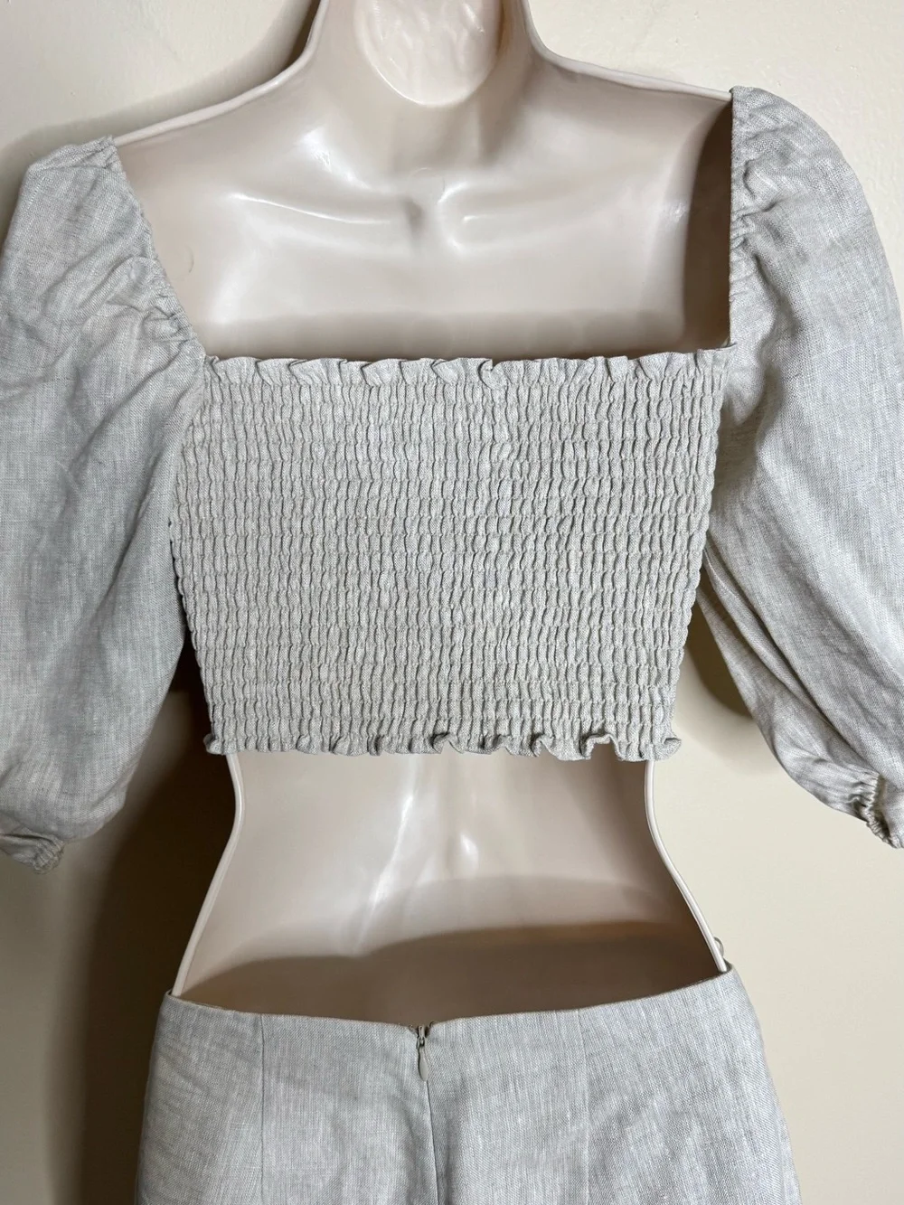New Reformation Scarlett Linen Two Piece Set in Oatmeal womens size 0